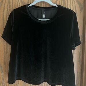 bobi Black Velvet Short Sleeve Top